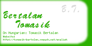 bertalan tomasik business card